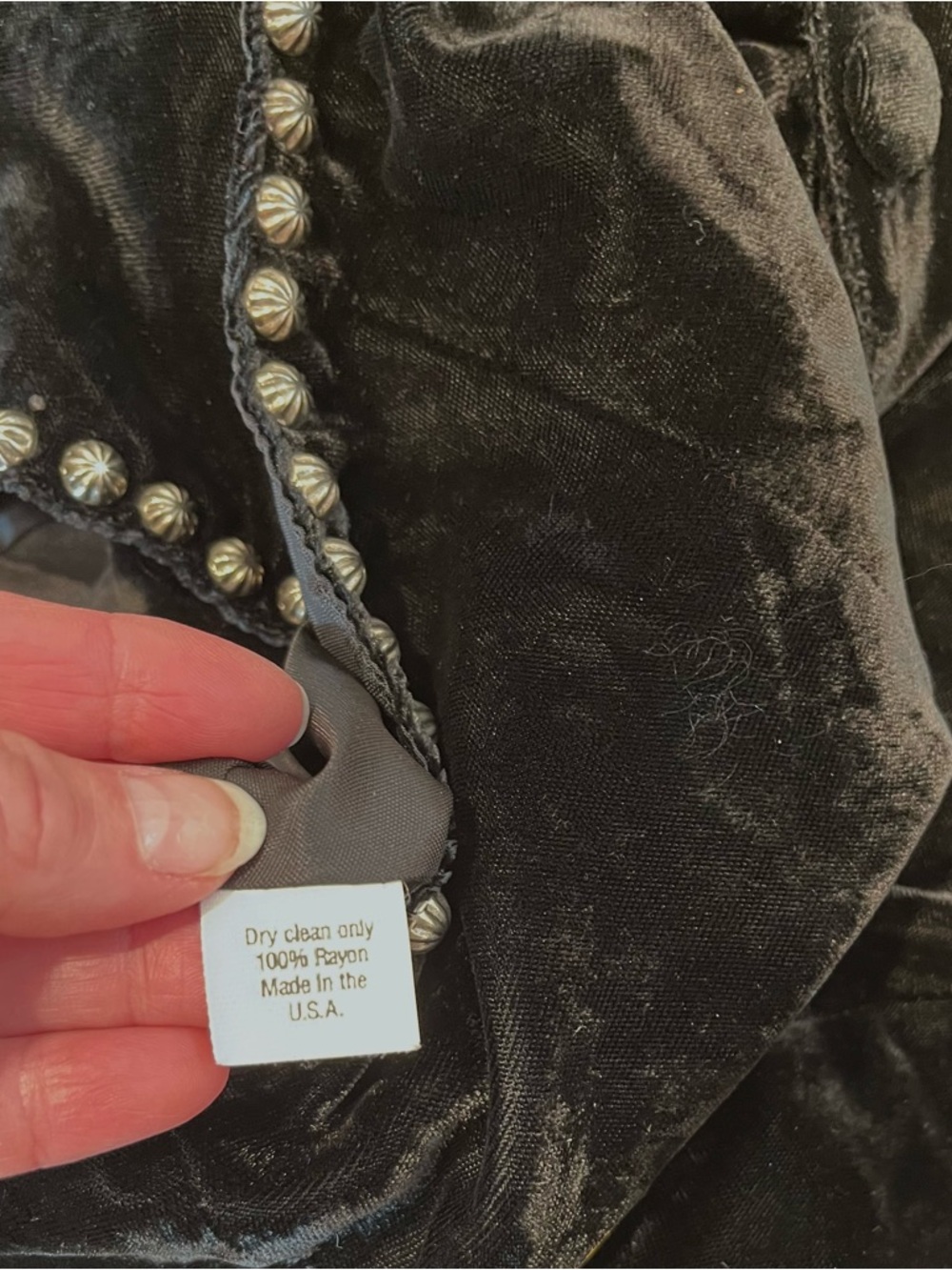 Double D Ranch Wear Black Velvet Studded  Crossess Womens Cropped Jacket Sz M - Picture 11 of 11
